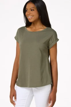 Solid Rolled Cuff Tee