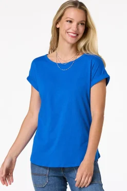Solid Rolled Cuff Tee