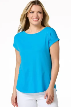 Solid Rolled Cuff Tee