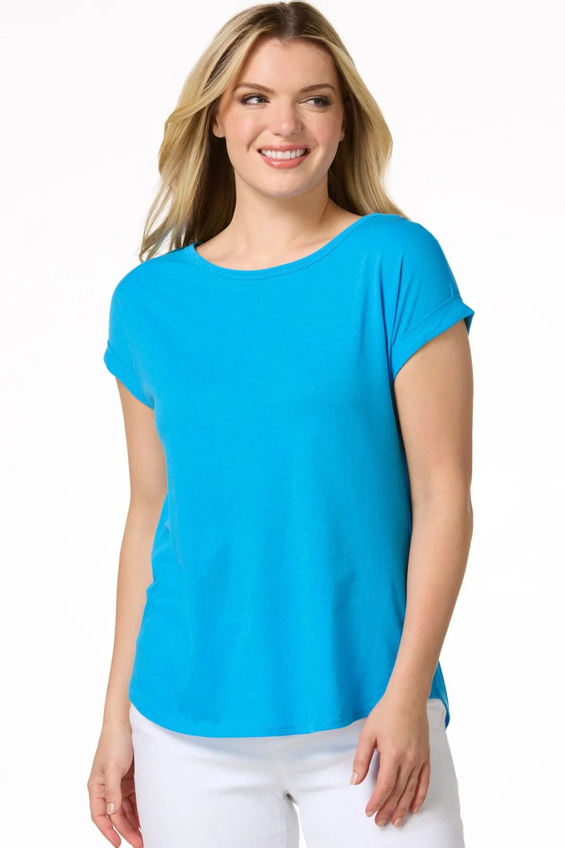 Solid Rolled Cuff Tee