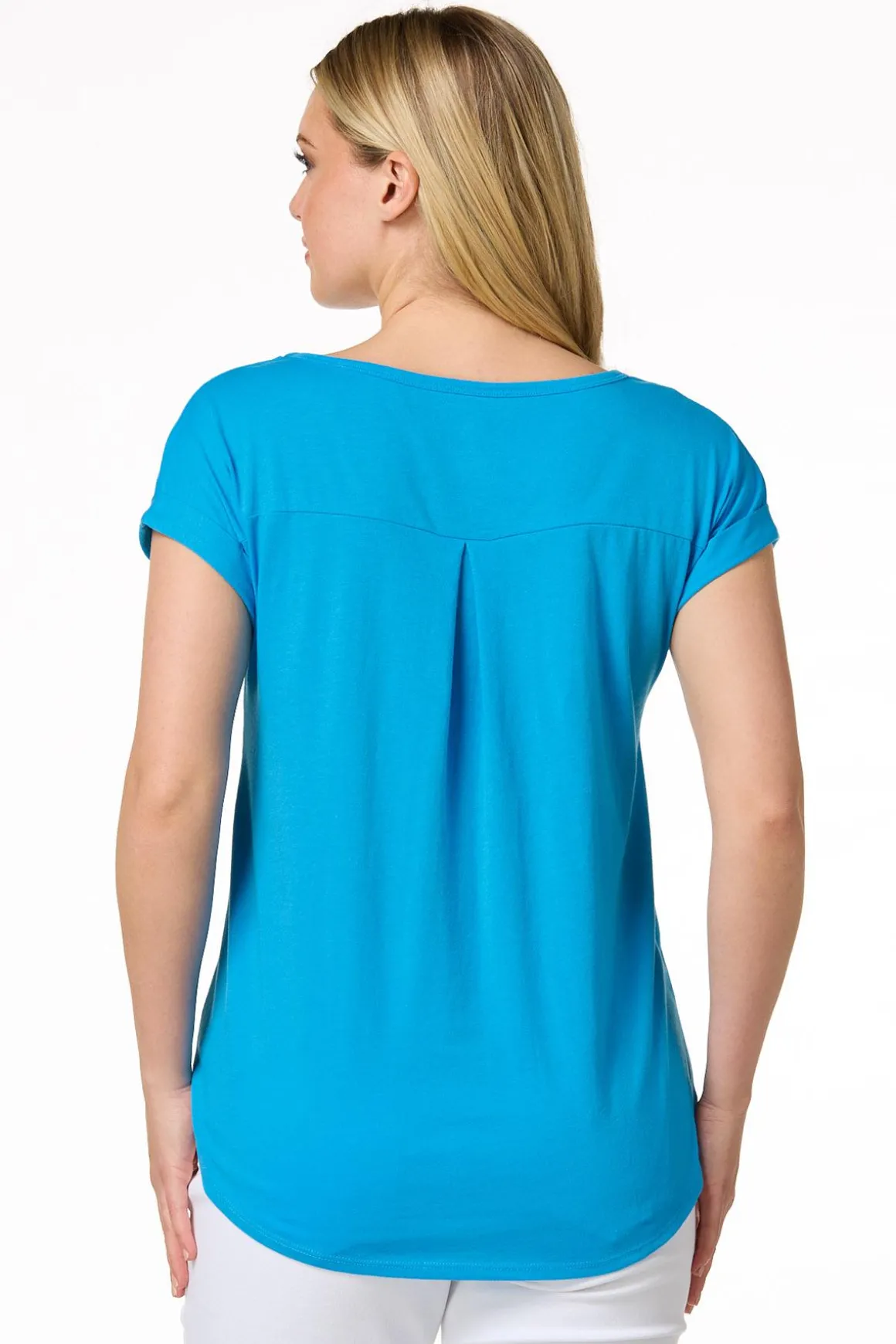 Solid Rolled Cuff Tee