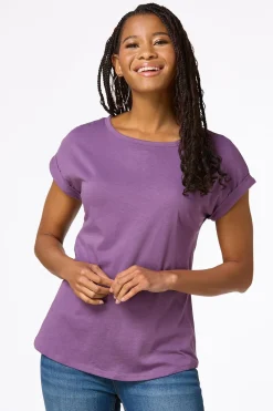Solid Rolled Cuff Tee