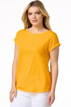 Solid Rolled Cuff Tee