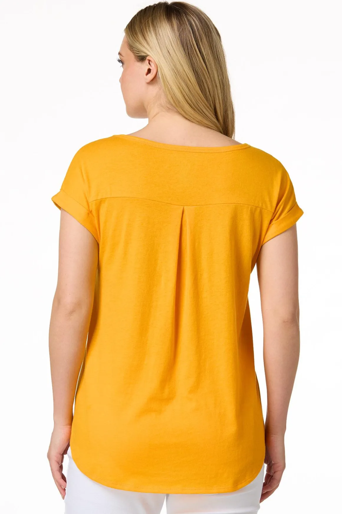 Solid Rolled Cuff Tee