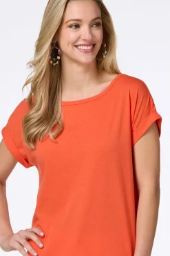 Solid Rolled Cuff Tee