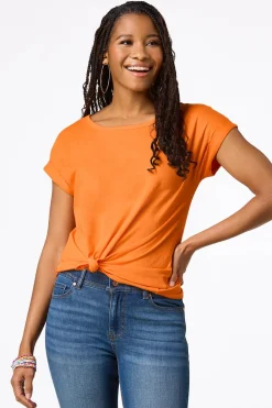 Solid Rolled Cuff Tee