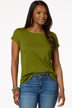 Solid Rolled Cuff Tee