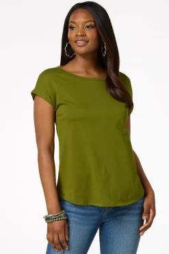 Solid Rolled Cuff Tee