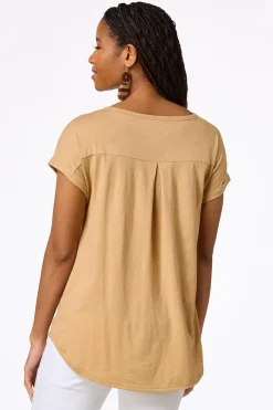 Solid Rolled Cuff Tee