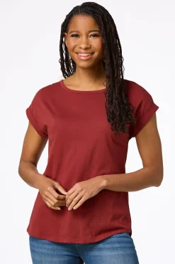 Solid Rolled Cuff Tee