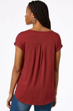 Solid Rolled Cuff Tee