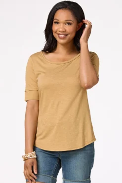 Solid Scoop Neck Tee