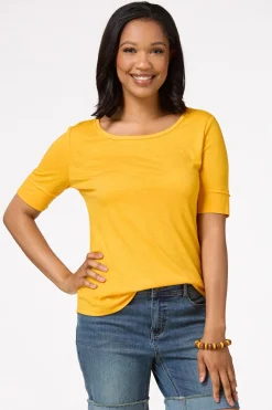 Solid Scoop Neck Tee