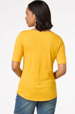 Solid Scoop Neck Tee