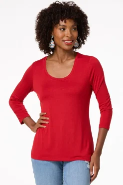 Solid Scoop Neck Top