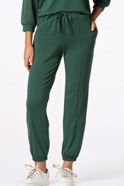 Solid Seamed Front Jogger Pants