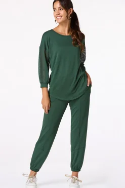 Solid Seamed Front Jogger Pants