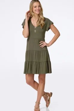 Solid Tiered T- Shirt Dress