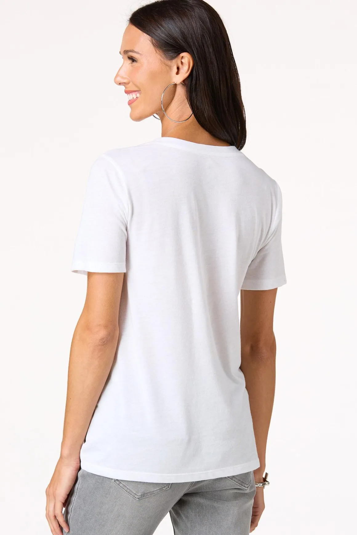 Solid V- Neck Tee