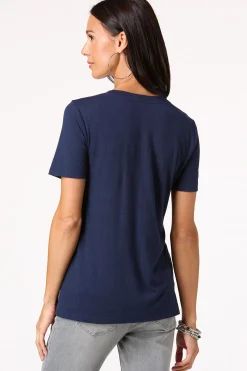 Solid V- Neck Tee