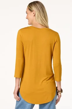 Solid V- Neck Tunic Top