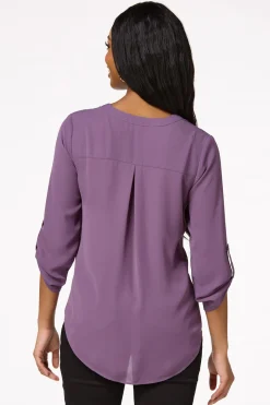 Solid Zip Neckline Top