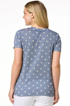 Star Print Burnwash Tee