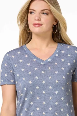 Star Print Burnwash Tee