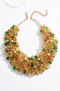 Statement Glass Bead Bib Necklace