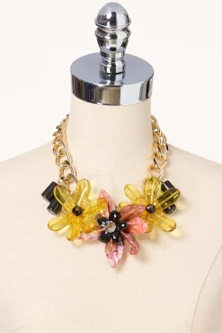 Statement Lucite Flower Necklace