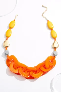 Statement Lucite Link Short Necklace