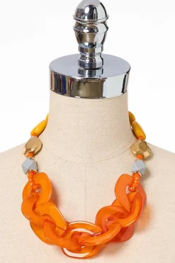 Statement Lucite Link Short Necklace