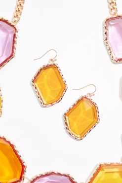 Statement Lucite Short Necklace Set