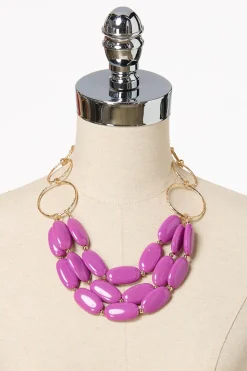 Statement Resin Layered Necklace Set