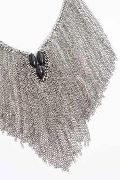 Statement Silver Tassel Necklace