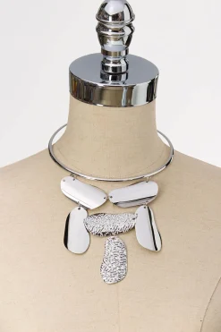 Statement Textured Wire Necklace Set