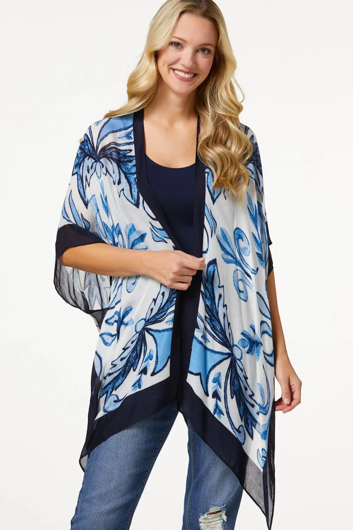 Stencil Watercolor Kimono