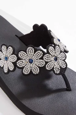 Stone Flower Flip Flops