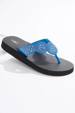 Stone Medallion Flip Flops