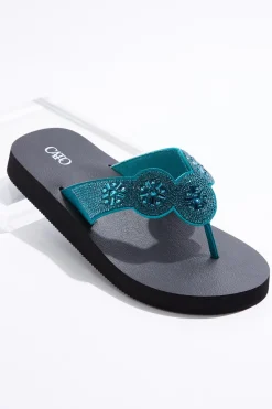 Stone Medallion Flip Flops
