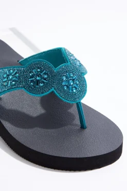 Stone Medallion Flip Flops