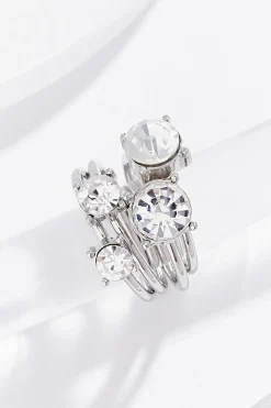 Stone Silver Ring Set