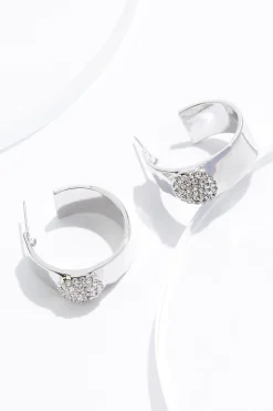 Stone Studded Circle Hoop Earrings
