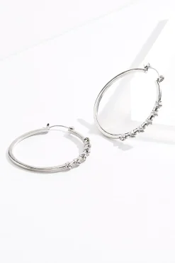 Stone Studded Hoop Earrings
