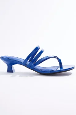 Strappy Toe Loop Low Heel Sandals