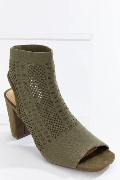 Stretch Knit Open Toe Booties