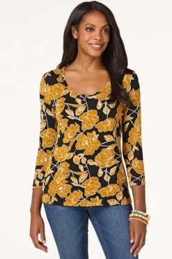 Stretch Sketch Floral Top