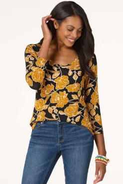 Stretch Sketch Floral Top