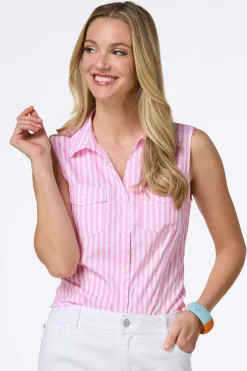 Stripe Button Down Tank