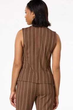 Stripe Gold Button Vest